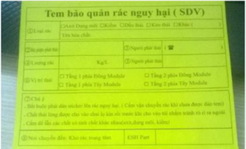 Tem bảo quản rác nguy hại